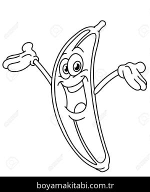 Muz boyama sayfası – keyifli zaman, renkli çizimler