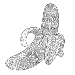 Muz boyama sayfası,  coloring page, Muz Mandala, 