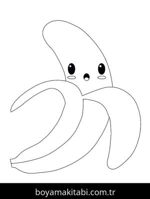 Muz boyama sayfası – evde etkinlik, ücretsiz yazdır