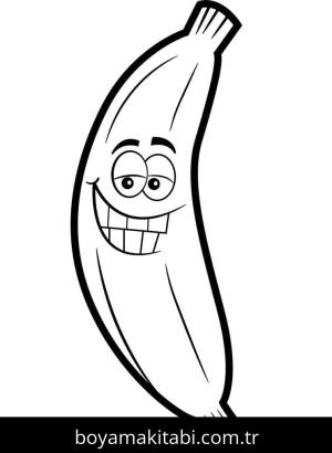 Muz boyama sayfası – boyama çalışması, yaratıcılığı geliştirir