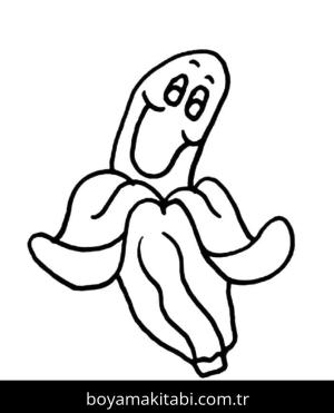 Muz boyama sayfası – boyama çalışması, yaratıcılığı geliştirir