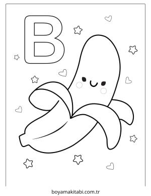 Muz boyama sayfası – el becerilerini geliştirir, boyama çalışması