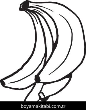 Muz boyama sayfası – basit çizim, kolay boyama