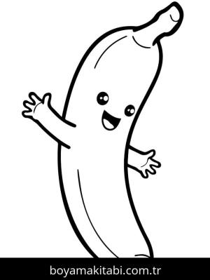 Muz boyama sayfası – PDF indir, sevimli karakter