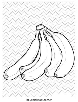 Muz boyama sayfası – okul öncesi, evde etkinlik