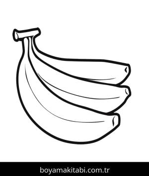 Muz boyama sayfası – çizgi film temalı, basit çizim