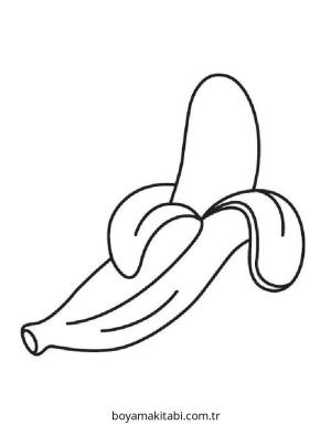 Muz boyama sayfası – sanatsal çalışma, çocuklar için