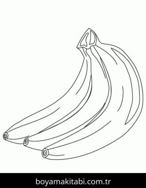 Muz boyama sayfası – çocuk aktivitesi, PDF indir