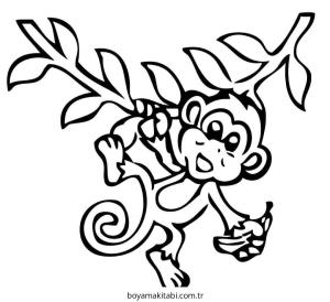 Muz boyama sayfası – basit çizim, kolay boyama