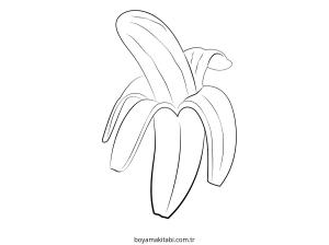 Muz boyama sayfası – çocuklar için, çizgi film temalı