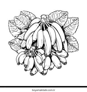 Muz boyama sayfası – boyama etkinliği, çocuk aktivitesi