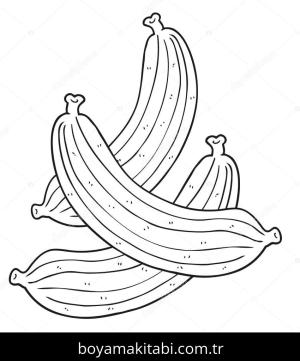 Muz boyama sayfası – çizgi film temalı, basit çizim