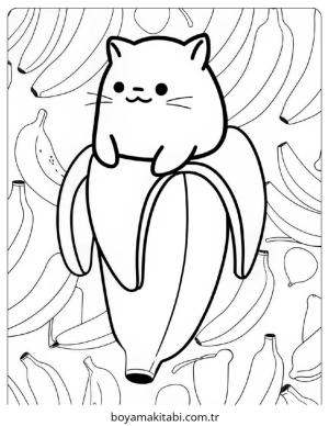 Muz boyama sayfası – eğitici aktivite, yaratıcılık