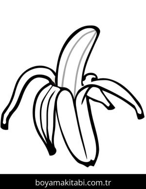 Muz boyama sayfası – kolay boyama, eğitici aktivite