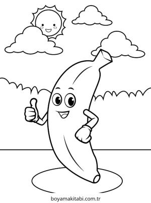 Muz boyama sayfası – eğlenceli etkinlik, el becerilerini geliştirir