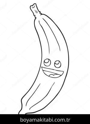 Muz boyama sayfası – okul öncesi, evde etkinlik