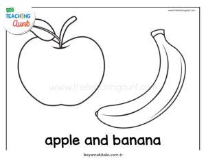 Muz boyama sayfası – boyama çalışması, yaratıcılığı geliştirir