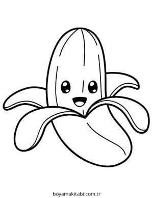 Muz boyama sayfası – kolay boyama, eğitici aktivite