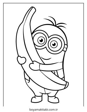 Muz boyama sayfası – kolay boyama, eğitici aktivite