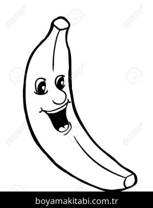 Muz boyama sayfası – el becerilerini geliştirir, boyama çalışması