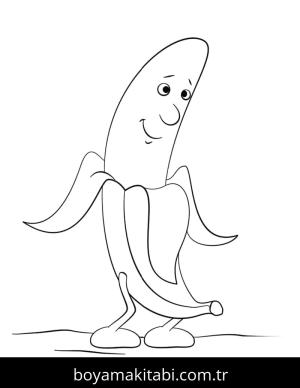 Muz boyama sayfası – eğlenceli etkinlik, el becerilerini geliştirir