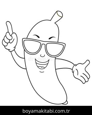 Muz boyama sayfası – ücretsiz yazdır, boyama etkinliği