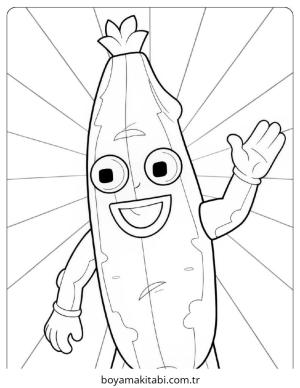 Muz boyama sayfası – keyifli zaman, renkli çizimler