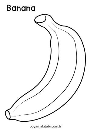 Muz boyama sayfası – yaratıcılık, eğlenceli etkinlik