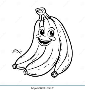 Muz boyama sayfası – el becerilerini geliştirir, boyama çalışması