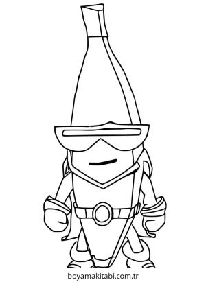 Muz boyama sayfası – çizgi film temalı, basit çizim