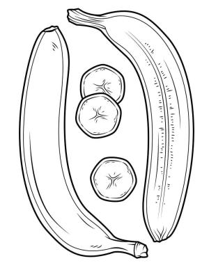 Muz boyama sayfası,  coloring page, İki Soyulmuş Muz, 