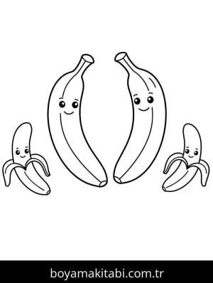 Muz boyama sayfası – evde etkinlik, ücretsiz yazdır