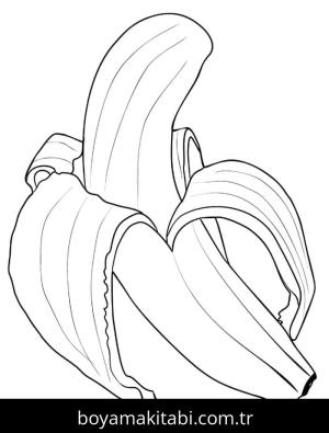 Muz boyama sayfası – PDF indir, sevimli karakter