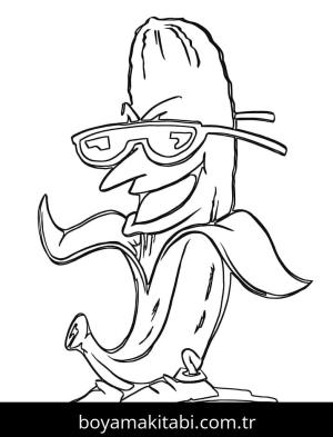 Muz boyama sayfası – yaratıcılık, eğlenceli etkinlik