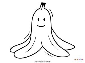 Muz boyama sayfası – renkli çizimler, okul öncesi
