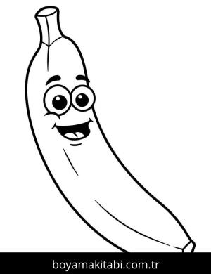 Muz boyama sayfası – kolay boyama, eğitici aktivite