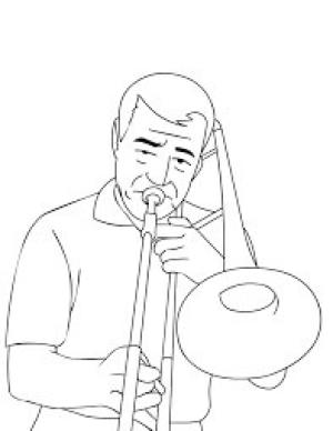 Müzik Enstrümanı boyama sayfası,  coloring page, Müzik Aletleri Oynayan Adam, 