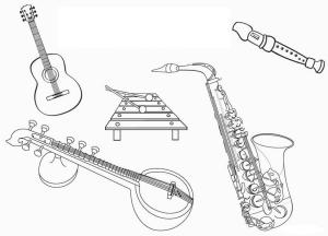 Müzik Enstrümanı boyama sayfası,  coloring page, Müthiş Müzik Enstrümanı, 