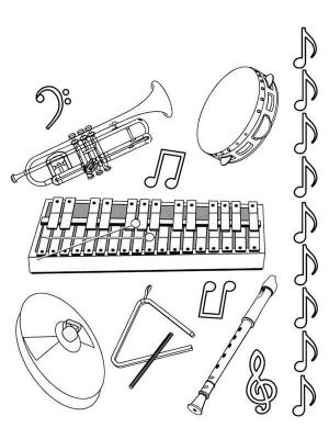 Müzik Enstrümanı boyama sayfası,  coloring page, Normal Müzik Enstrümanı, 