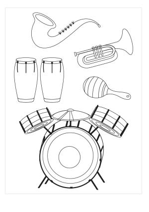 Müzik Enstrümanı boyama sayfası,  coloring page, İyi Müzik Enstrümanı, 