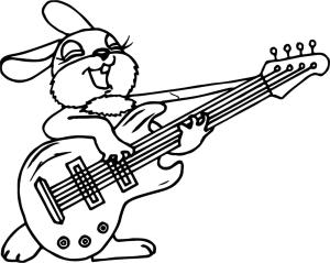 Müzik Enstrümanı boyama sayfası,  coloring page, Müzik Aletleri Çalan Tavşan, 