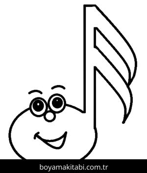 Müzik Notaları boyama sayfası – sanatsal çalışma, çocuklar için