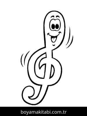 Müzik Notaları boyama sayfası – basit çizim, kolay boyama