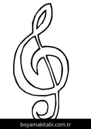 Müzik Notaları boyama sayfası – basit çizim, kolay boyama