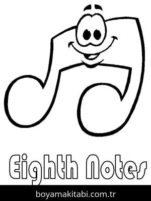 Müzik Notaları boyama sayfası – yaratıcılığı geliştirir, keyifli zaman