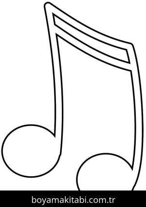 Müzik Notaları boyama sayfası – keyifli zaman, renkli çizimler