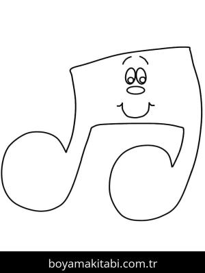 Müzik Notaları boyama sayfası – sanatsal çalışma, çocuklar için