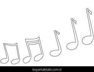 Müzik Notaları boyama sayfası – okul öncesi, evde etkinlik