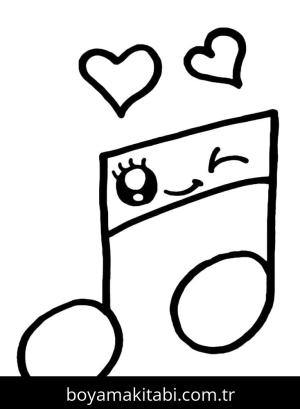 Müzik Notaları boyama sayfası – boyama etkinliği, çocuk aktivitesi