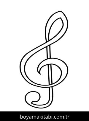 Müzik Notaları boyama sayfası – el becerilerini geliştirir, boyama çalışması
